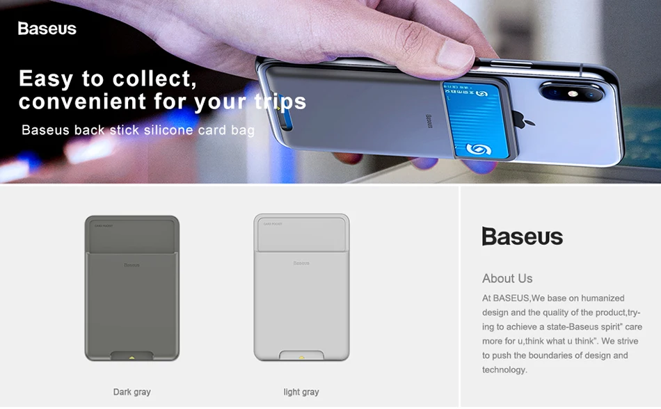 Baseus, универсальный чехол-кошелек для телефона с отделением для карт, супертонкий силиконовый чехол для карт для iPhone Xs Max XR Redmi K20 Pro, чехол для телефона