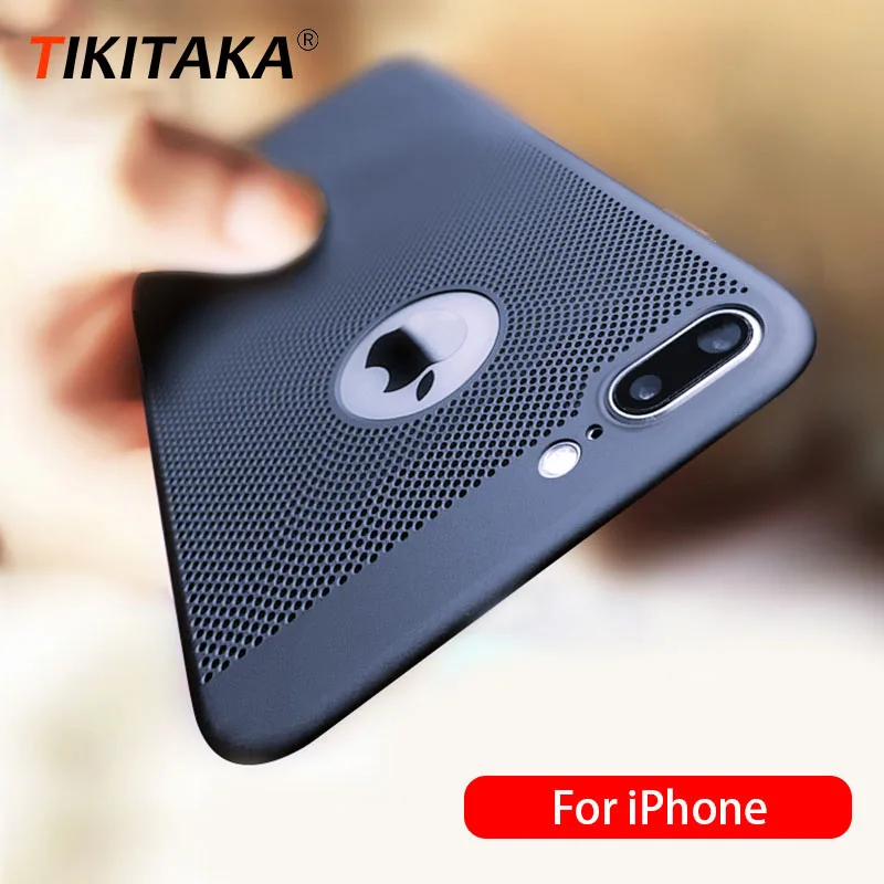 

Ultra Slim Phone Case For iPhone 6 6s 7 8 Plus Hollow Heat Dissipation Cases Hard PC For iPhone 5 5S SE Back Cover Coque XS Max