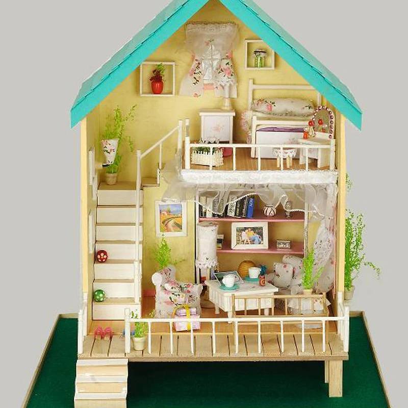 Free Shipping Diy Doll house The pastoral song mu dollhouse toy handmade wood gift model To