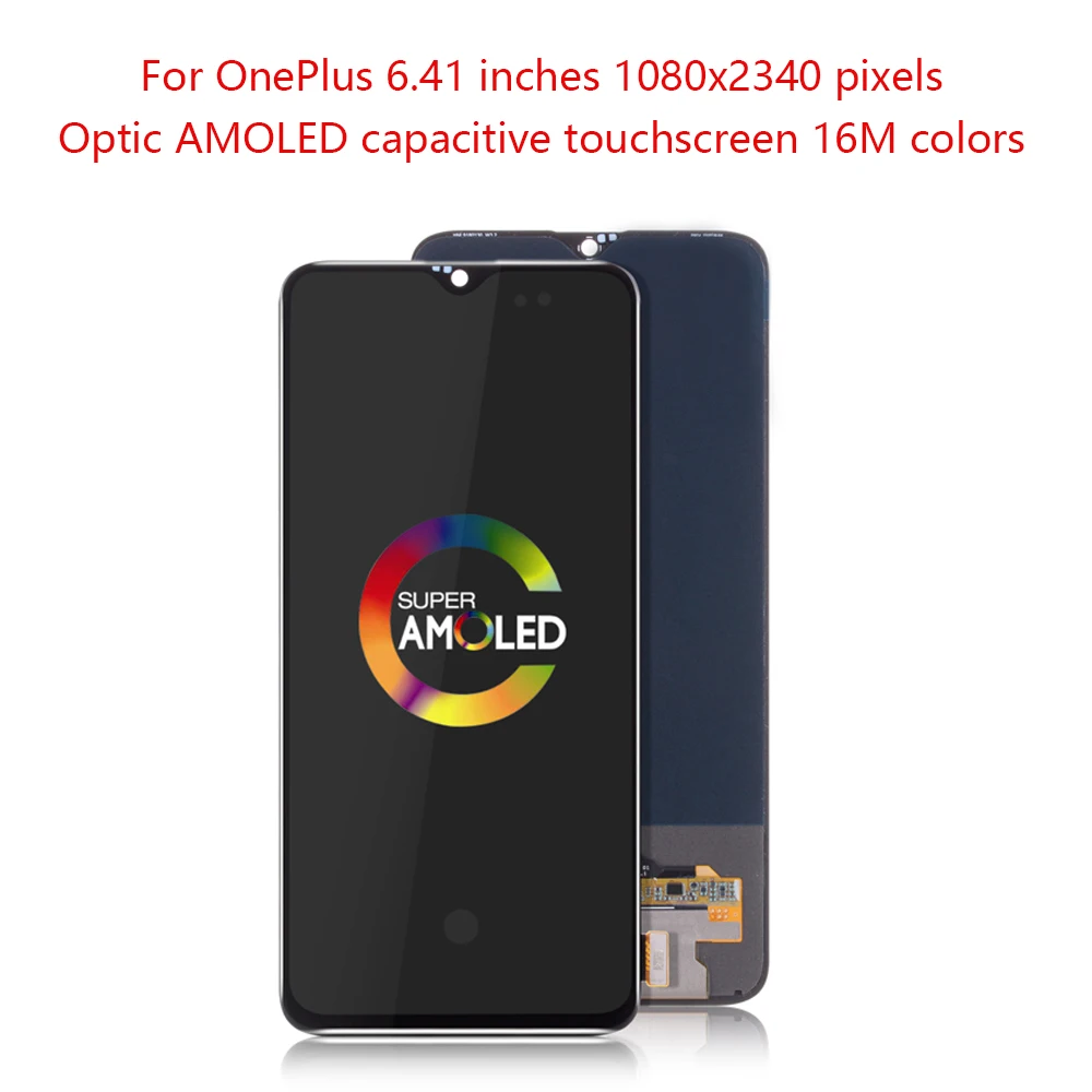 Супер AMOLED 6,4" для OnePlus 6T 1080x2340 ЖК-дисплей сенсорный экран с рамкой дигитайзер дисплей полный сенсор в сборе