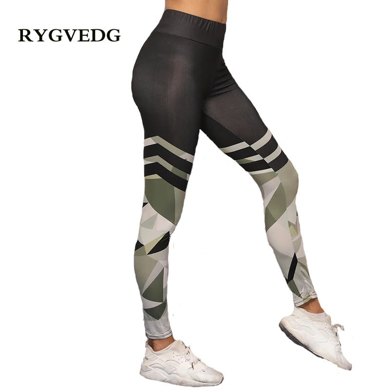 

Women Sport Leggings Yoga Pants Splice Camo High Waist Elastic Running Fitness Slim Sport Pants Gym Leggings for Women Trousers