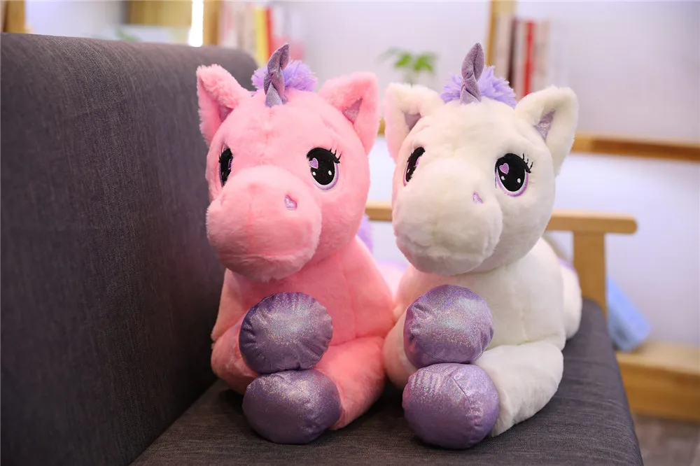 Высокое качество Мультфильм единорог плюшевые игрушки мягкие гигантские игрушечные единороги животные лошадь игрушки для детей Подарки для девочек