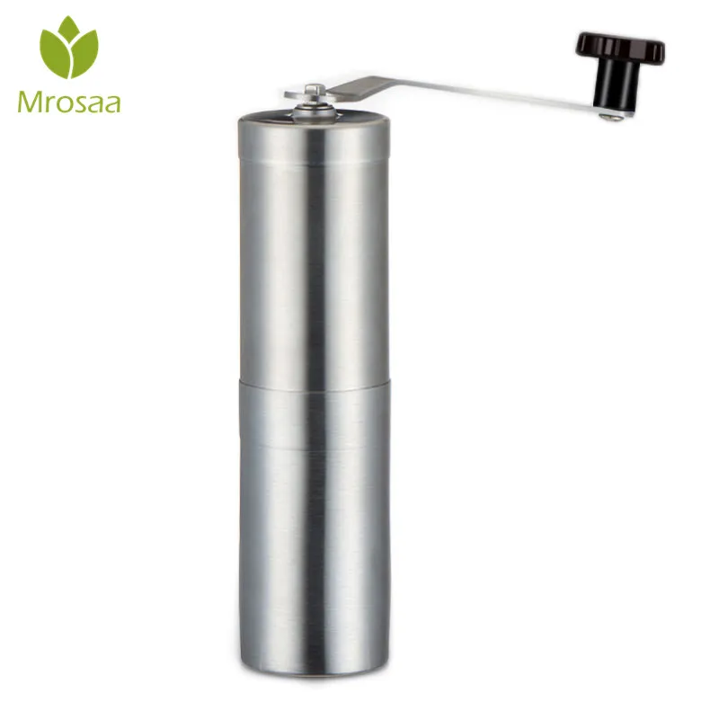

Hot Silver Coffee Grinder Mini Stainless Steel Hand Manual Handmade Coffee Bean Burr Grinders Mill Kitchen Tool Crocus Grinders