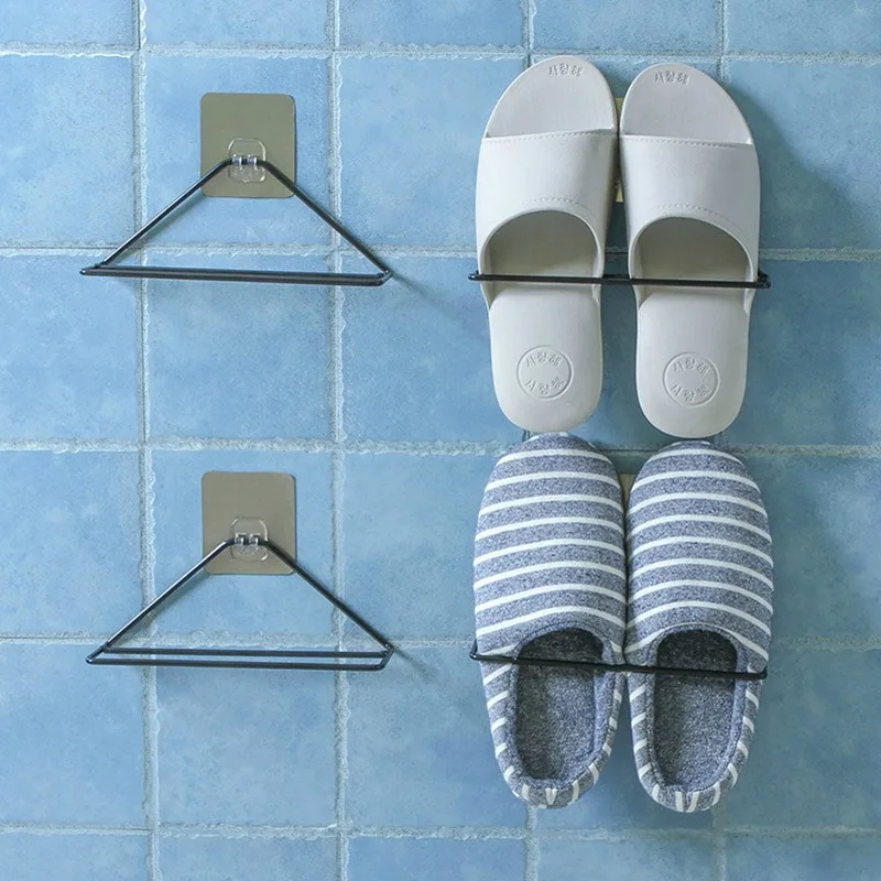 

Wall hanging storage rack wall pasting slippers rack/towel pole/iron door behind the storage rack