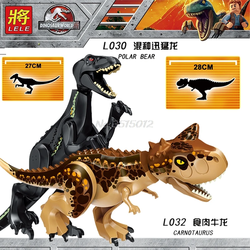 

Jurassic World Giant Velociraptor Carnotaurus Toy s Dinosaur Model Building Blocks Toys For Children