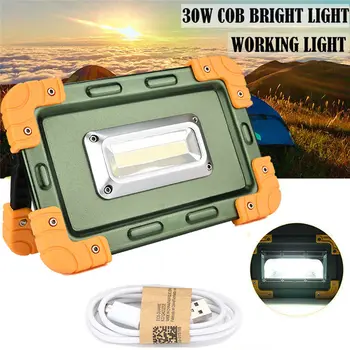 

30W USB COB LED Portable Rechargeable Flood Light Spot Work Camping Travel outdoor lighting flashlight camping light #4J08