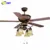 European Retro Wood Ceiling Fan Light Dining Room Pendant Light Remote Control Ceiling Fan with Lights L1320mm H600mm