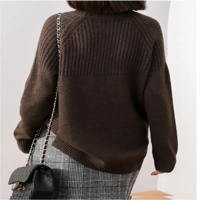 High-end women's temperament turtleneck sweater female autumn and winter 2018 new pure cashmere loose casual women's shirt