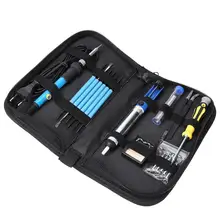 18 шт. 60 Вт 220 В Температура Регулируемый Электрический паяльник Комплект Тепло Карандаш оловоотсоса сварочные паяльной инструменты комплект