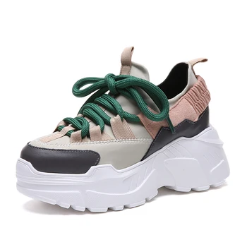 

New women winter autumn sneakers 8cm height platform shoes chunky sneakers women high qualit ladies shoes tennis chaussure femme