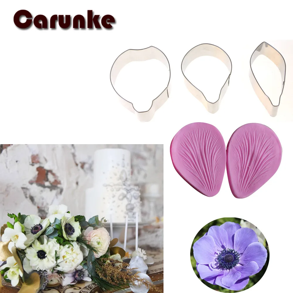 

Anemone petal Cutters and veiner set Cake Decorating Tools Fondant Mold cake mold for wedding cake decoration