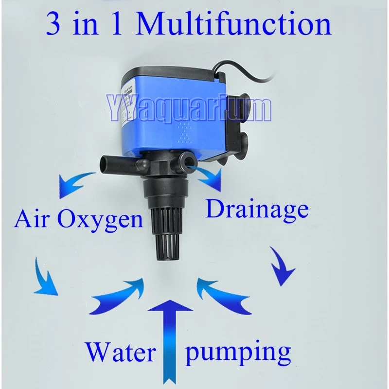 Многофункциональный фильтрационный насос для аквариума 220 В 3 в 1, тихий кислородный компрессор 700л/ч, оригинальная штепсельная вилка европейского стандарта