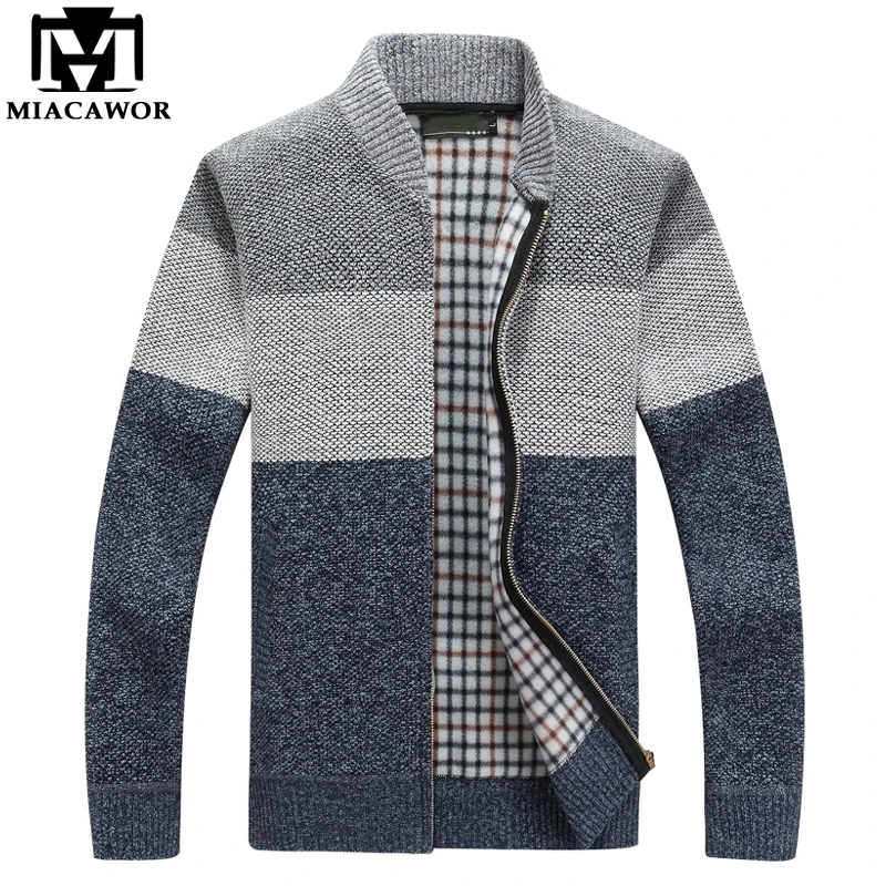 

MIACAWOR New Spring Autumn Men Cardigan Casual Men Sweaters Knitwear Baseball Collar Sweater Jacket Men Sweatercoat Y082