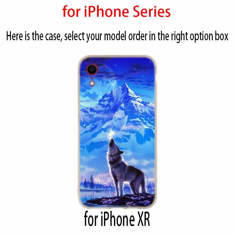 Чехлы для телефонов силиконовый мягкий чехол iPhone 11 Pro X XS Max XR 6 6S 7 8 Plus 5 4S SE howling wolf
