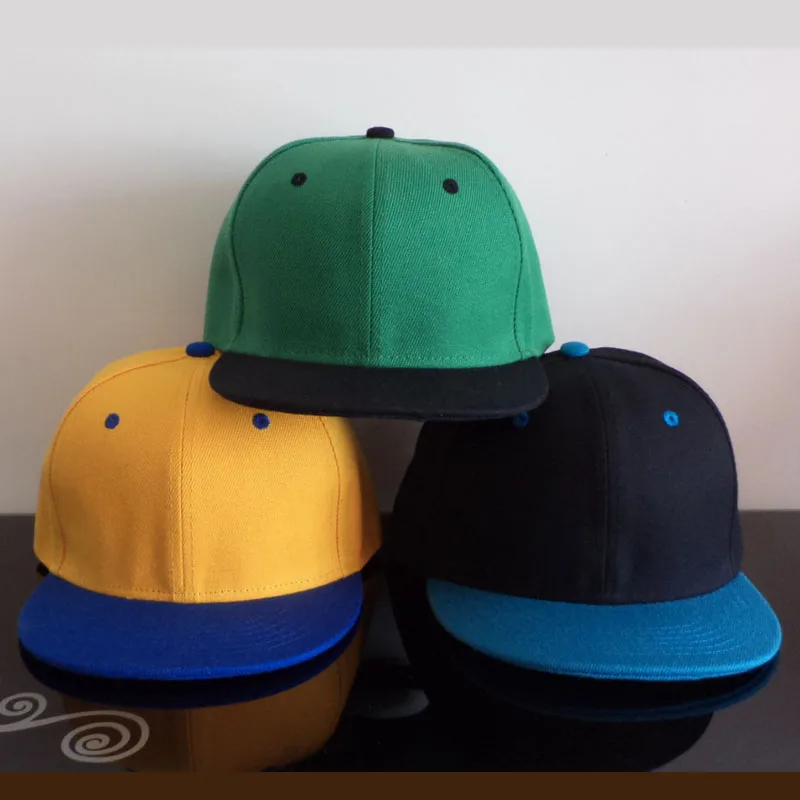 solid color flat bill hats