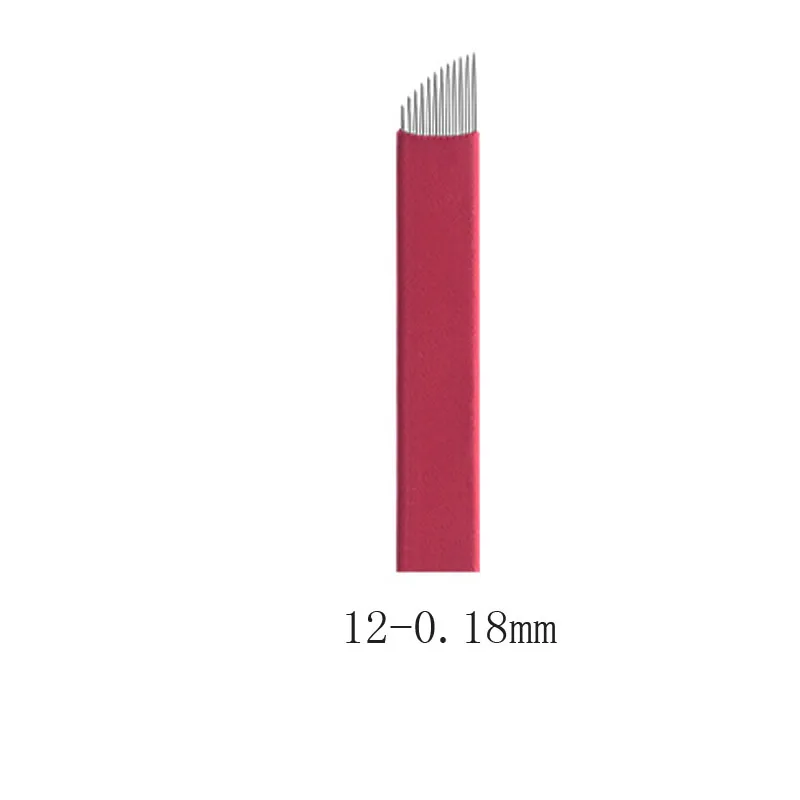 

Red 0.18mm Laminas Para Tebori 12 Laminas Agulhas Permanent Makeup Microblading For Permanent Makeup Pen