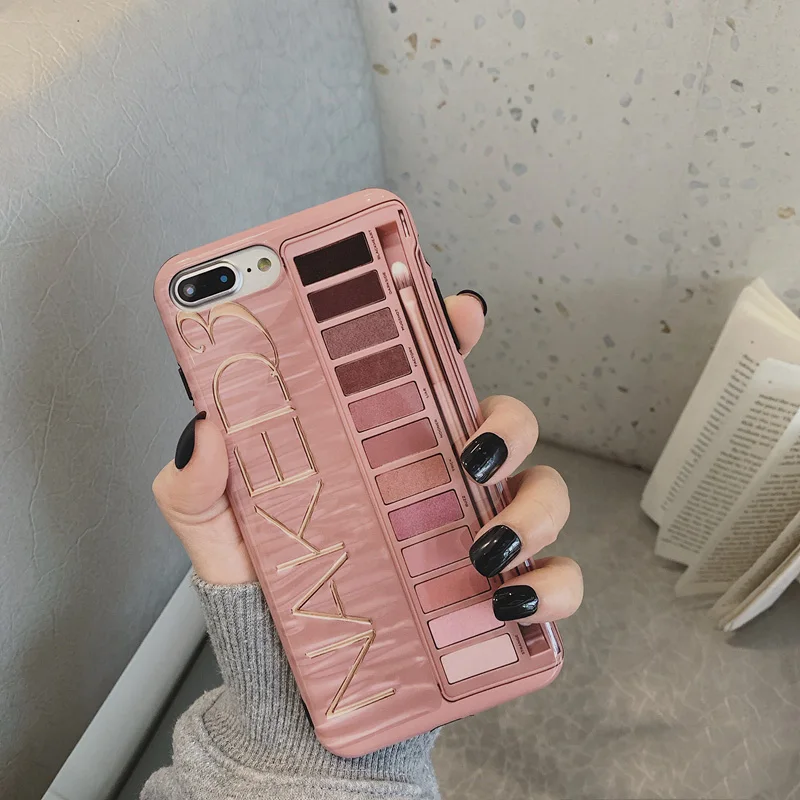 

Fashion Colorful Eye shadow Phone Case For iphone XS Max XR X Case For iphone 6 6s 7 8 plus Cover Luxury Rose Gold Cases Capa