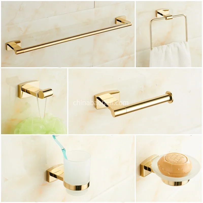 

gold bathroom accessories set brass towel bar towel ring paper holder copper bathroom accessories set