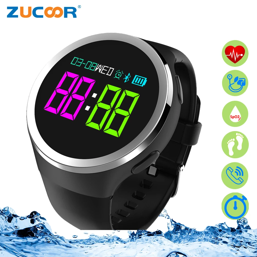 

ZUCOOR Smart Fitness Bracelet Heart Rate Monitor Cardiaco Band Tonometer Tracker Electronics Wearable Devices Bracelets For Men