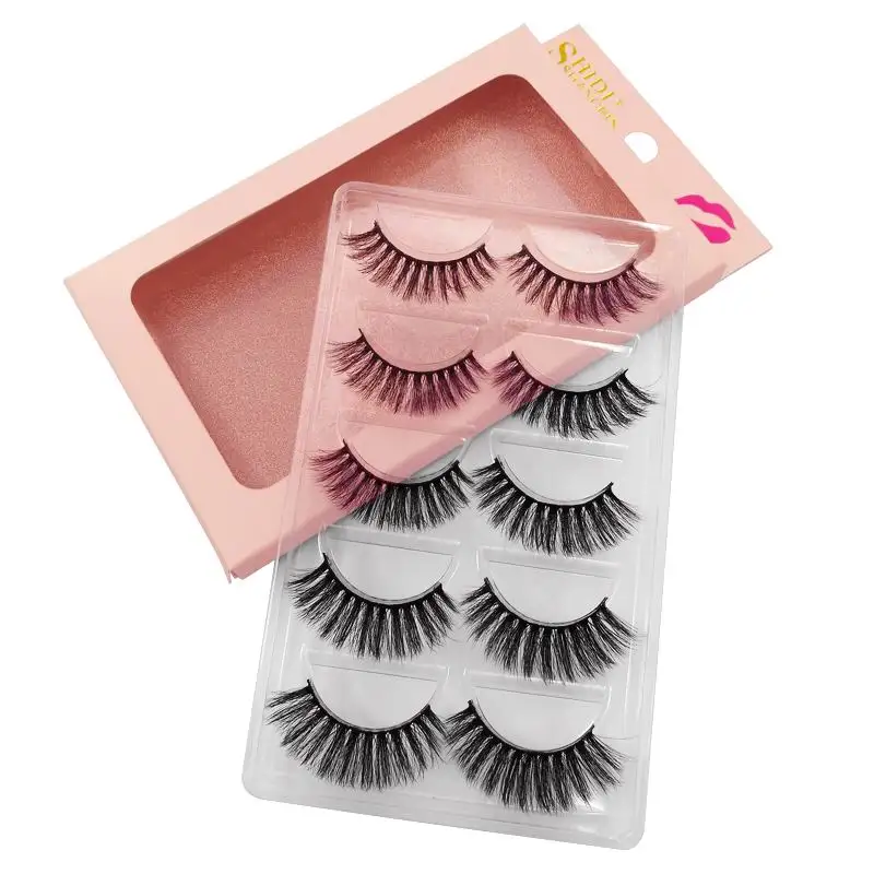 

2018 NEW 5 pairs hand made false eyelashes full strip lashes makeup natural mink eyelashes long fake eyelash 3d lashes