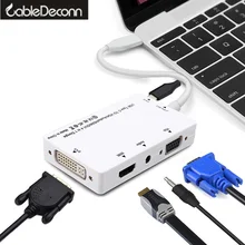 usb c hub adapter Thunderbolt 3 to hdmi vga dvi with 3 5mm Audio Micro USB