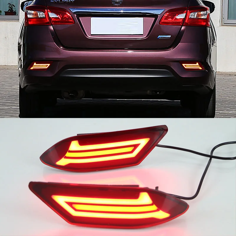 

Shenlao Car Warning light LED Reflector Lamps for nissan sentra sylphy 2016 2017 Rear Fog Lamps Rear Bumper Light Brake Lights