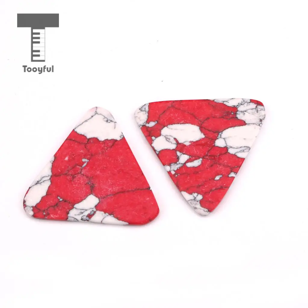 Tooyful Imitate Gemstone Pick Solid Stone Guitar Replacement Parts Red 