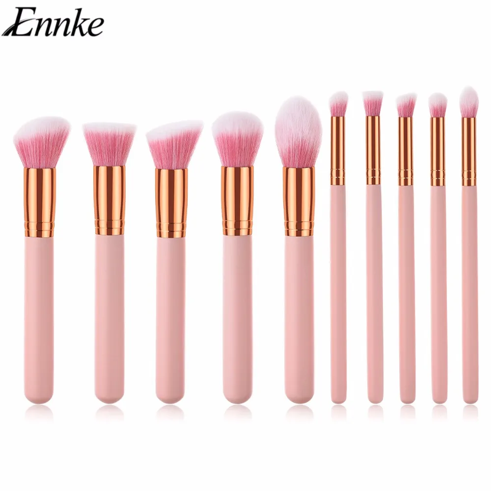 ENNKE 10Pcs Kabuki Makeup Brush Set Blush Powder Face Make Up Eyeshadow Make Up Brush Cosmetic Tool Pincel de maquillaje