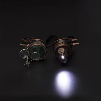 Cosplay Vintage Rivet Steampunk Goggles Glasses Welding Gothic Kaleidoscope Colorful Retro Goggles 2