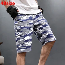 Летние большие размеры мужские Шорты комбинезоны youth рlus размеры камуфляж с несколькими карманами, W46 W48 W44 повседневные шорты