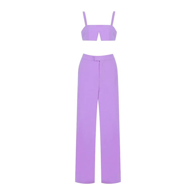 INDRESSME, новинка, Wonmen, сексуальный Модный комплект из 2 предметов, на бретелях, без рукавов, короткий топ, длинные, полная длина, вечерние, Causl, штаны, костюмы, хит