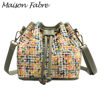 

Maison Fabre bag women Leather crossbody bag strap drawstring bag phone print small handbags Summer ladies bucket Handbag 2019