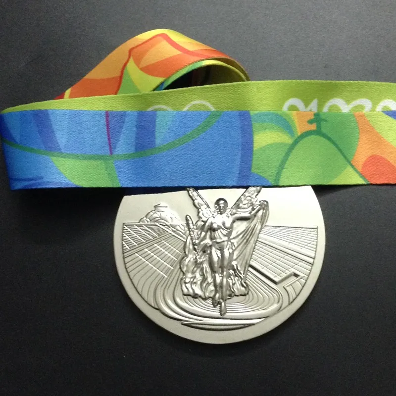 2-1 Full set of Rio 2016 Olympic badge gold silver bronze medal Championship award badge with belt coin