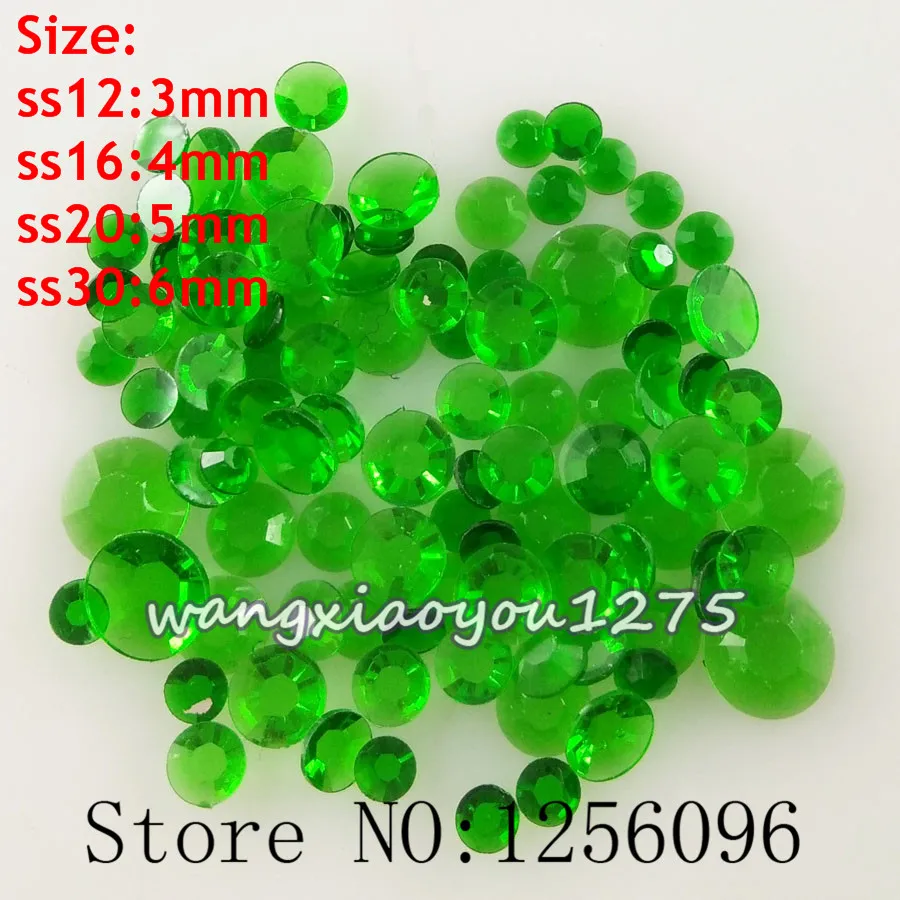 100-1000pcs/bag Nail Art SS12/16/20/30 Transparent dark green resin flatback crystal rhinestone for phone case use glue nails | Красота и