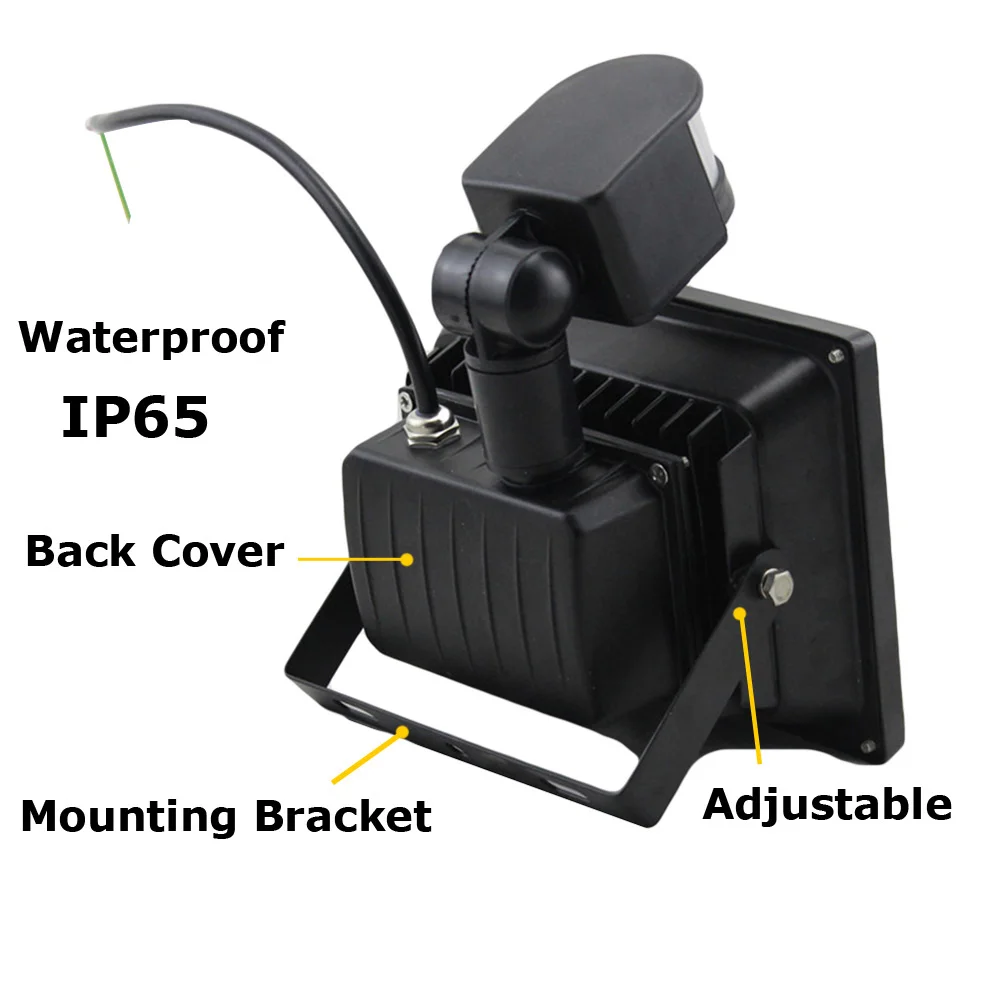 Светодиодный светильник-прожектор для улицы 10 Вт, 20 Вт, 30 Вт, 50 Вт, 110 В, 220 В, светодиодный светильник-прожектор, светильник с датчиком движения, отражатель IP65, водонепроницаемая настенная лампа