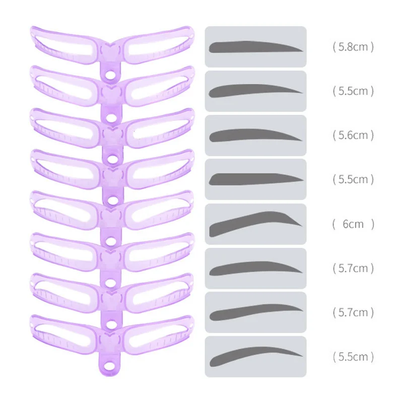 

Eyebrow Stencils Kit Reusable 8 In1 Eyebrow Shaping Template Helper Grooming Card Lazy Eyebrow Defining Makeup Tools