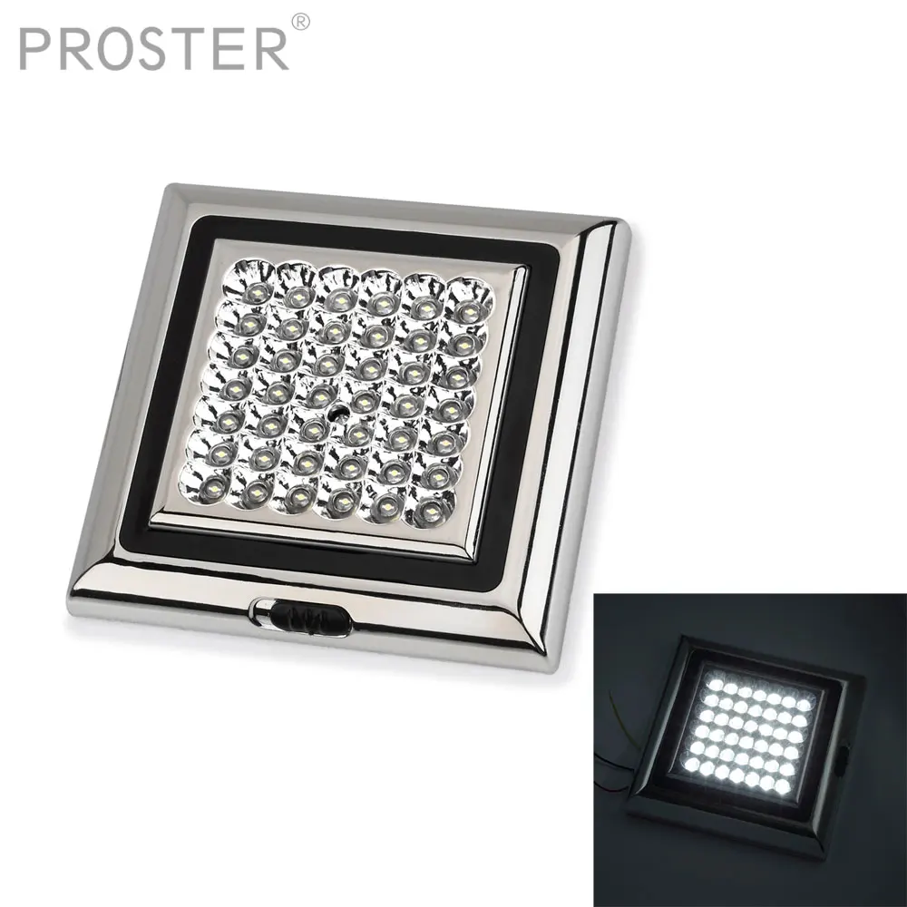 

Proster DC12V 42-LED 5W Car Vehicle Dome Roof Ceiling Interior Led With Switch Rectangle Rooflight Indoor Light Lamp