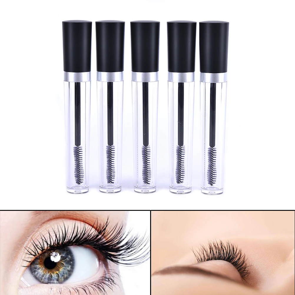 8ml plastic clear Empty Mascara Tube Vial/Bottle/Container with Black