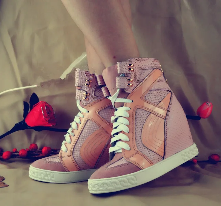 

Shoes Women Spring Autumn High Heels Round Toe Wedge Shoes For Women Lace-up Ladies Shoes Fashion Casual Pumps Zapatos Mujer