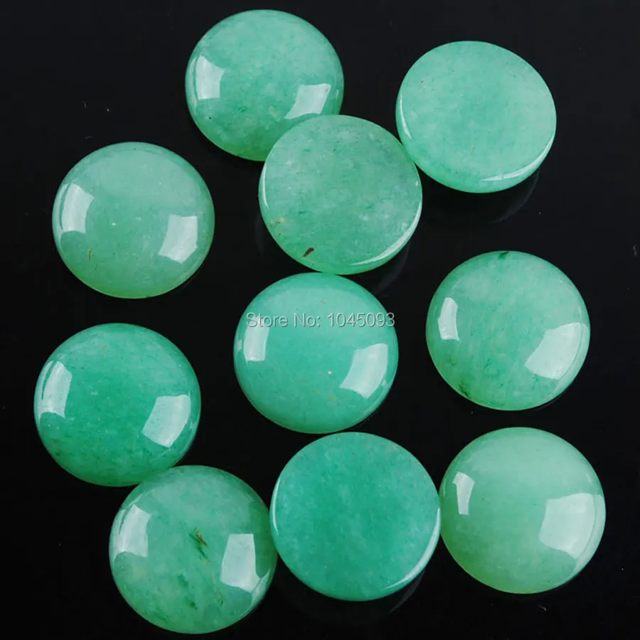 

YOWOST Free Shipping Natural Aventurine Gem Stone Round Cabochon CAB No Hole Jewelry 16x6MM 10pcs/lot QU3026