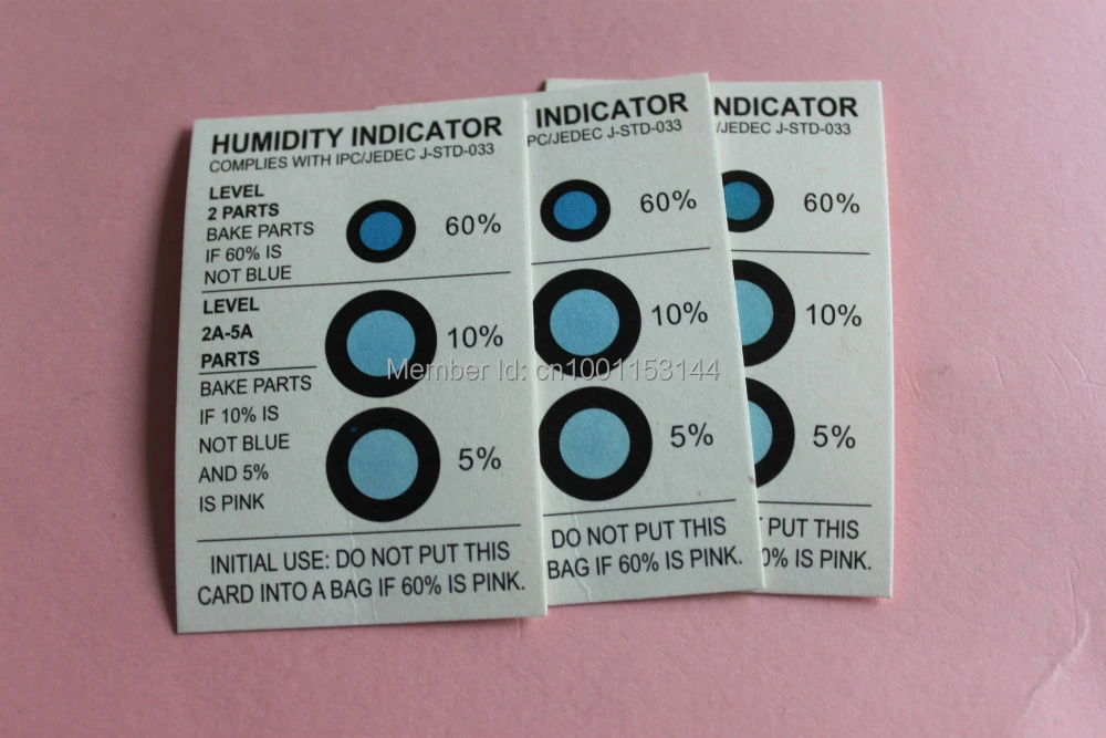 humidity indicator card moisture indicator card for PCB,IC,LED dry