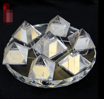 

Qixing array of natural white crystal pyramid Decoration