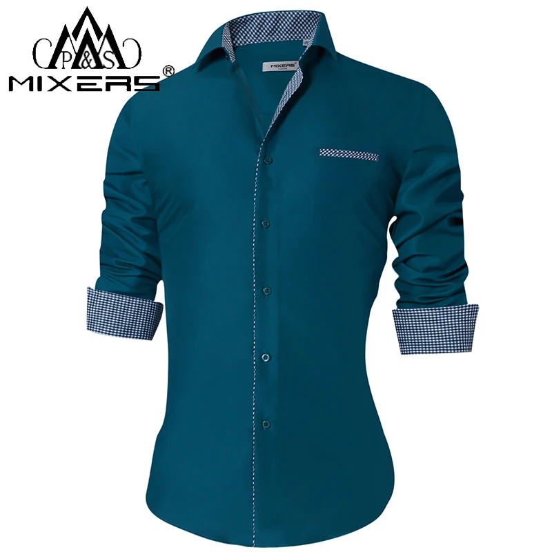 

2018 Fashion Men's Shirts Long Sleeve Slim Fit Men's Casual Shirts Formal Dress Shirts Men Clothes 2018 Turn-Down Collar