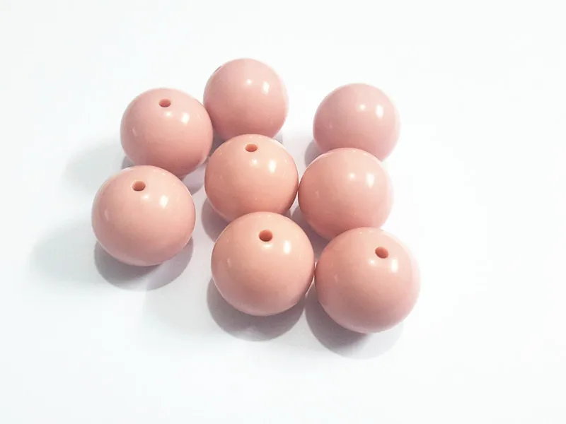 

New Color ! 20mm 105pcs/lot Dusty Pink Chunky Gumball Bubblegum Acrylic Solid Beads For Kids Necklace Making