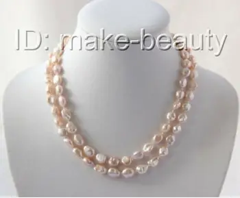 

GENUINE AAA 2rows 12mm purple baroque Reborn keshi pearls necklace h2609