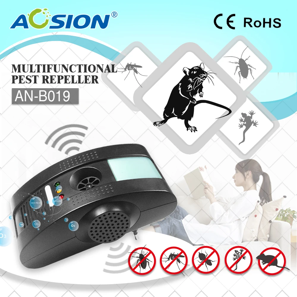 

Aosion best selling products 3 ultrasonic head pest repellent to stop pest with ultrasonic wave and electromagnetic