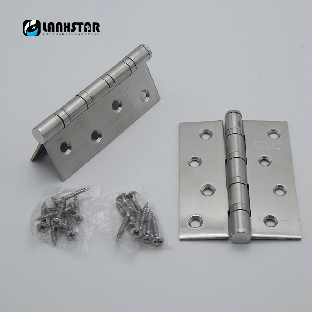 High Quality SUS304 Stainless Steel Ball Bearing 4 inch Flat Opening Hinge 4*3*2.5 Ultra Quiet Door Hinges