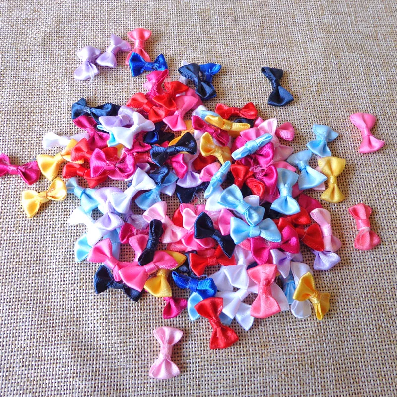 Wholesale handmade applique 20mm colorful bow tie for diy decoration