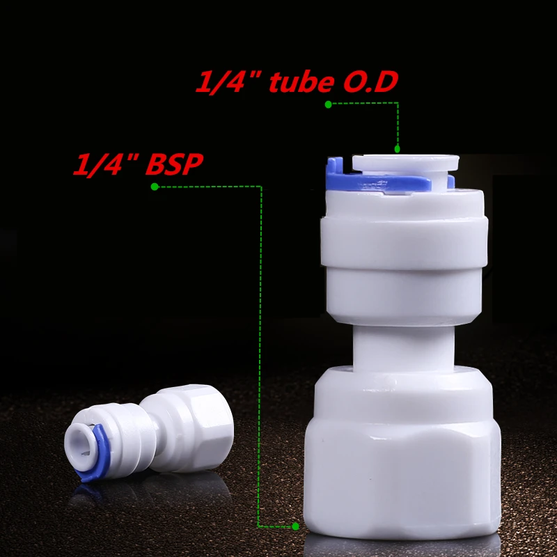 1/4 Tube OD 1/4 Thread Female Straight Quick Connect Fittings For