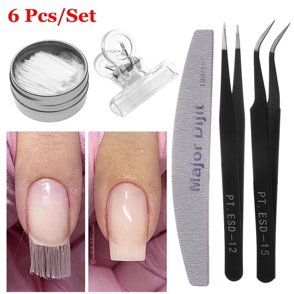 Модная новинка, 5/6/7 шт./компл. fibernails из стекловолокна с защемления зажимы щипчики для маникюра для наращивания ногтей набор инструментов